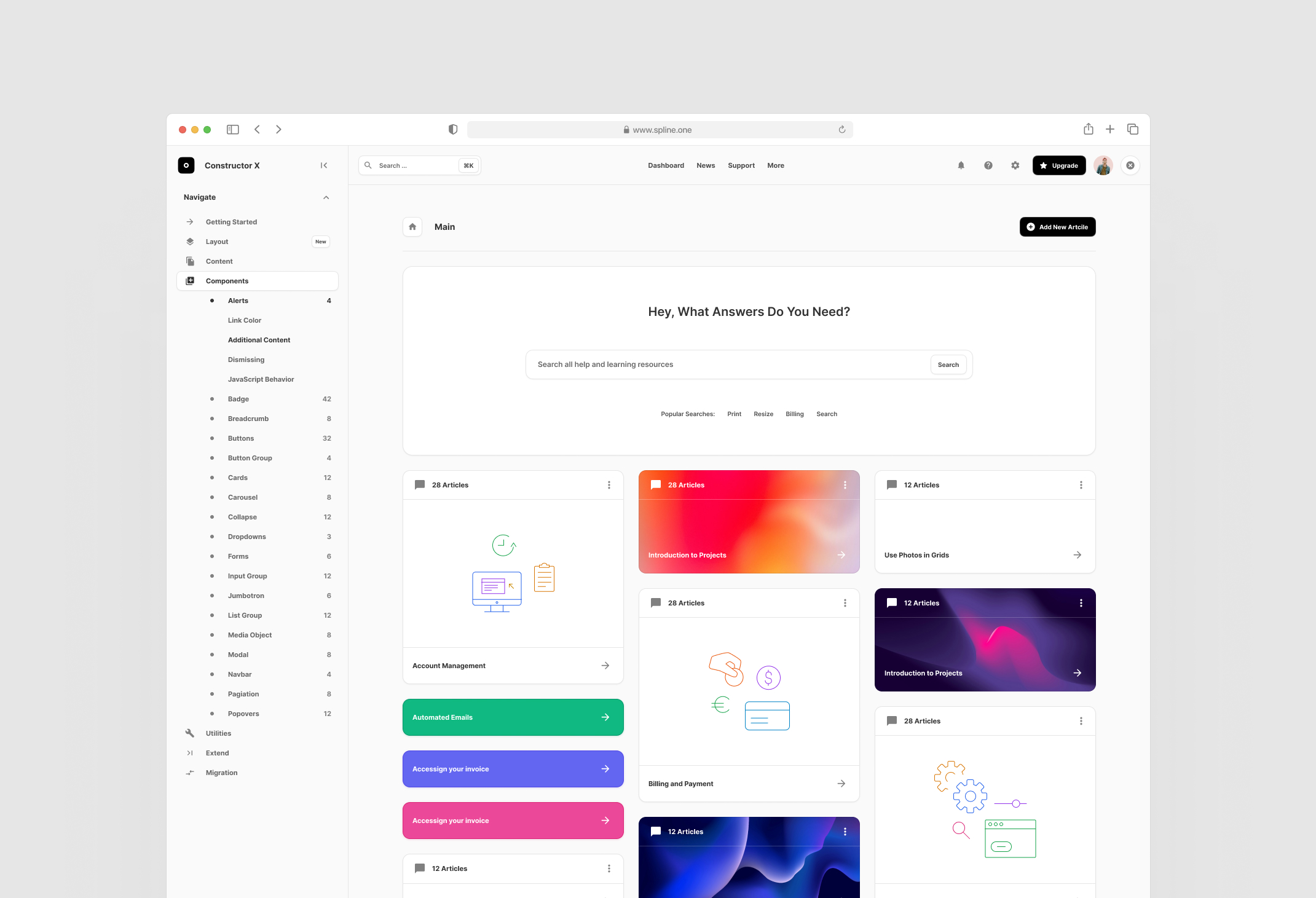 Kowledge Base Dashboards for Figma Download