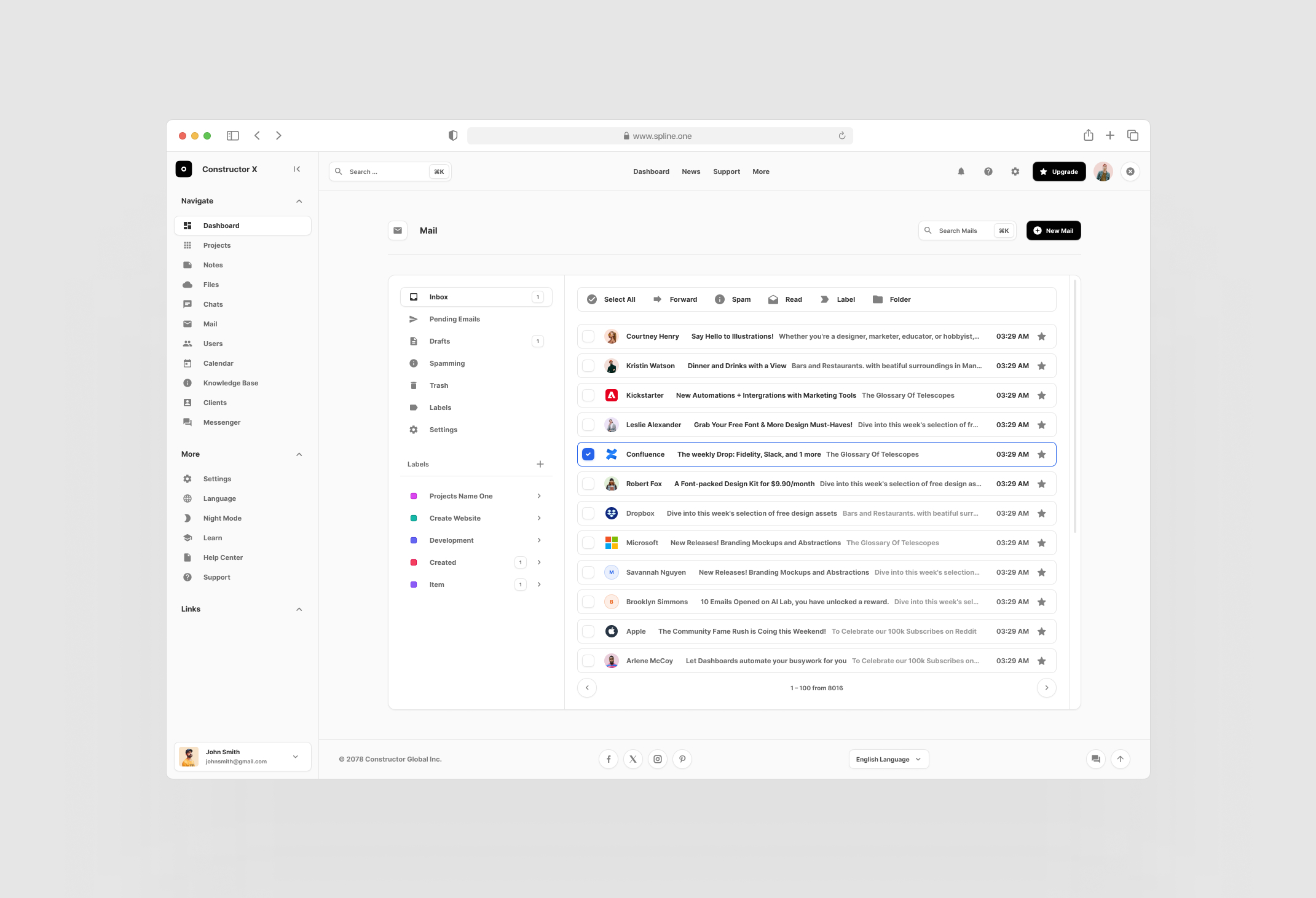 Maill App Interface for Figma