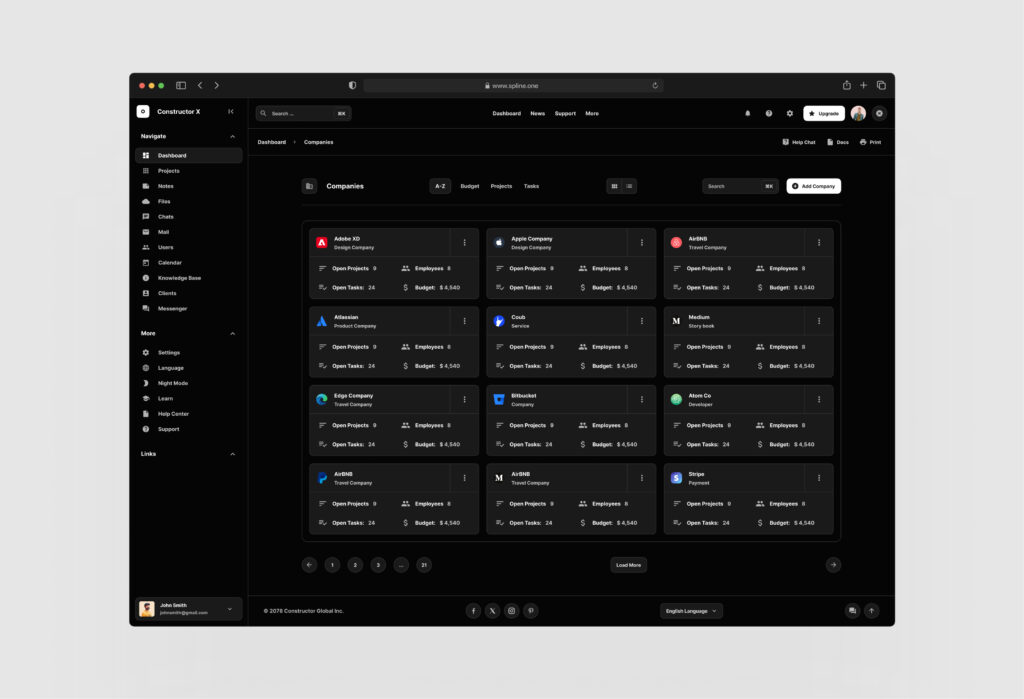 Clients Cards Dashboards for Figma Free